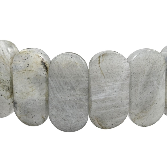 Malagasy Labradorite ✦ Beaded Stretch Bracelet ✦ Sterling Silver 225.00 CTW - Picture 6 of 12